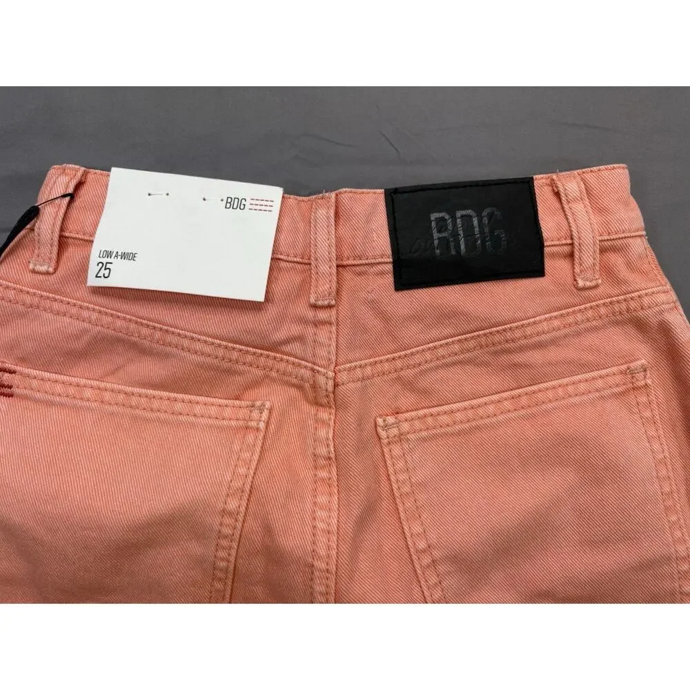 BDG Urban Outfitters Women's Low A-Wide Leg Denim Jeans Orange Size 25 - Picture 4 of 11